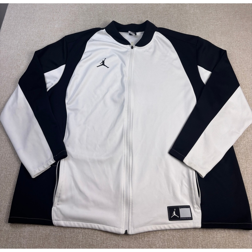 Jordan Mens Dri-FIT Full Zip Track Jacket Black White Jumpman 4XL